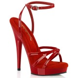 Røde lak sandaler 15 cm SULTRY-638 plateau sandaler høje hæle