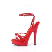 Røde lak sandaler 15 cm SULTRY-638 plateau sandaler høje hæle