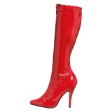 Røde lakstøvler 13 cm SEDUCE-2000 spidse støvler med stiletter hæle