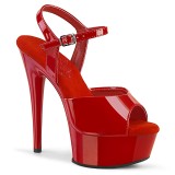 Røde sandaler 15 cm EXCITE-609 højhælede sandaler plateau