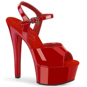 Røde sandaler 15 cm GLEAM-609 højhælede sandaler plateau