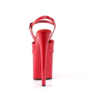 R�de sandaler 20 cm NAUGHTY-809 h�jh�lede sandaler plateau