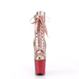 Rosa guld glitter 20 cm FLAMINGO-1020HG hjhlede ankelstvler - pole danseskoene