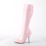 Rosa lakstøvler 13 cm SEDUCE-2000 spidse støvler med stiletter hæle