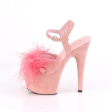 Rose 18 cm ADORE-709F exotic pole dance high heel sandals with feathers