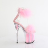 Rose 20 cm FLAMINGO-824F exotic pole dance high heel sandals with feathers