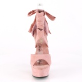Rose Leatherette 15 cm DELIGHT-679 high heels with ankle laces
