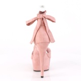Rose Leatherette 15 cm DELIGHT-679 high heels with ankle laces