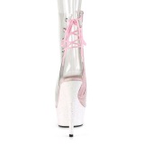 Rose transparent 15 cm DELIGHT-1018C Exotic stripper ankle boots