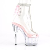 Rose transparent 18 cm STARDUST-1018C-2RS Exotic stripper ankle boots