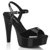 Shiny 13 cm MARTINI-509 Black platform sandals heels shoes