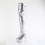 Silver 15 cm DELIGHT-3000HWR Hologram exotic pole dance overknee boots