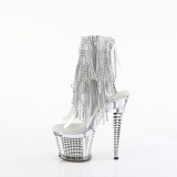 Silver 18 cm SPECTATOR-1017RSF fringe ankle boots high heels