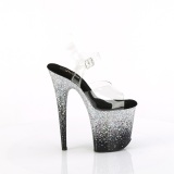 Silver 20 cm FLAMINGO glitter platform sandals shoes