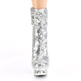 Silver Sequins 15,5 cm BLONDIE-R-1009 pleaser ankle boots with platform