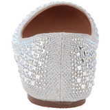 Silver TREAT-06 rhinestone flat ballerinas womens shoes