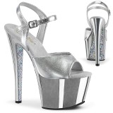 Silver chrome platform 18 cm SKY-309TTG pleaser high heels shoes