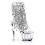 S�lv 18 cm ADORE-1017SQF pailletter ankelst�vler med frynser