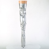 Sølv 18 cm ADORE-3000HWR Hologram overknee støvler - pole dance overknees