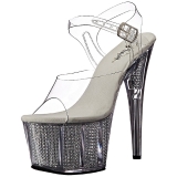 S�lv 18 cm ADORE-708SRS H�jh�lede Sandaler Strass Plateau