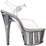 S�lv 18 cm ADORE-708SRS H�jh�lede Sandaler Strass Plateau
