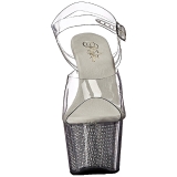 S�lv 18 cm ADORE-708SRS H�jh�lede Sandaler Strass Plateau