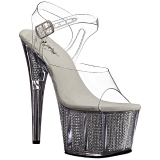 S�lv 18 cm ADORE-708SRS H�jh�lede Sandaler Strass Plateau
