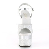 S�lv 18 cm ADORE-709-2G glitter plateau sandaler sko