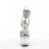 S�lv 18 cm ADORE-791HTRS gennemsigtige plateau h�je h�le med ankelremme