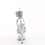 S�lv 18 cm ADORE-791HTRS gennemsigtige plateau h�je h�le med ankelremme