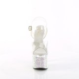 S�lv 18 cm ESTEEM-708DM-2 plateau h�je h�le med strass sten