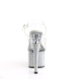 S�lv 18 cm ESTEEM-708DM plateau h�je h�le med strass sten