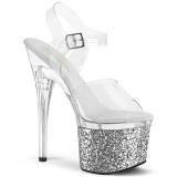 S�lv 18 cm ESTEEM-708LG glitter h�jh�lede plateausko