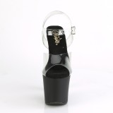 S�lv 18 cm IRONGRIP-708 plateau high heels med knojern h�le