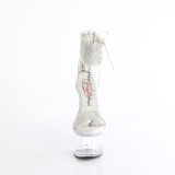 S�lv 18 cm PASSION-727RS gennemsigtige plateau h�je h�le med ankelremme