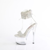 S�lv 18 cm PASSION-727RS gennemsigtige plateau h�je h�le med ankelremme