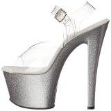 S�lv 18 cm Pleaser SKY-308MG glitter plateau high heels sko