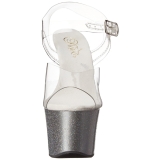 S�lv 18 cm Pleaser SKY-308MG glitter plateau high heels sko
