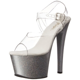 S�lv 18 cm Pleaser SKY-308MG glitter plateau high heels sko