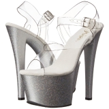 S�lv 18 cm Pleaser SKY-308MG glitter plateau high heels sko