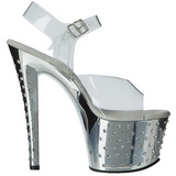 S�lv 18 cm Pleaser STARDUST-708 H�je H�le Krom Plateau