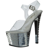 S�lv 18 cm Pleaser STARDUST-708 H�je H�le Krom Plateau