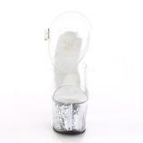 S�lv 18 cm SKY-308GF glitter plateau sandaler sko