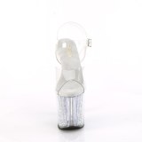 S�lv 19 cm ENCHANT-708RSI glitter plateau high heels sko