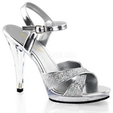 Sølv Glitter 12 cm FLAIR-419G High Heels Sko til Mænd