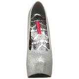 Sølv Glitter 14,5 cm Burlesque TEEZE-31G Platform Pumps Sko
