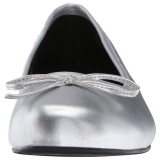 Sølv Kunstlæder ANNA-01 store størrelser ballerina sko