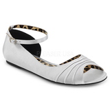 Sølv Satin ANNA-03 store størrelser ballerina sko