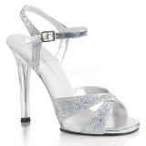 Sølv glimmer 11,5 cm Fabulicious GALA-19 højhælede sandaler til kvinder