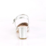 Sølv glimmer 7 cm Fabulicious FAYE-06 højhælede sandaler til kvinder